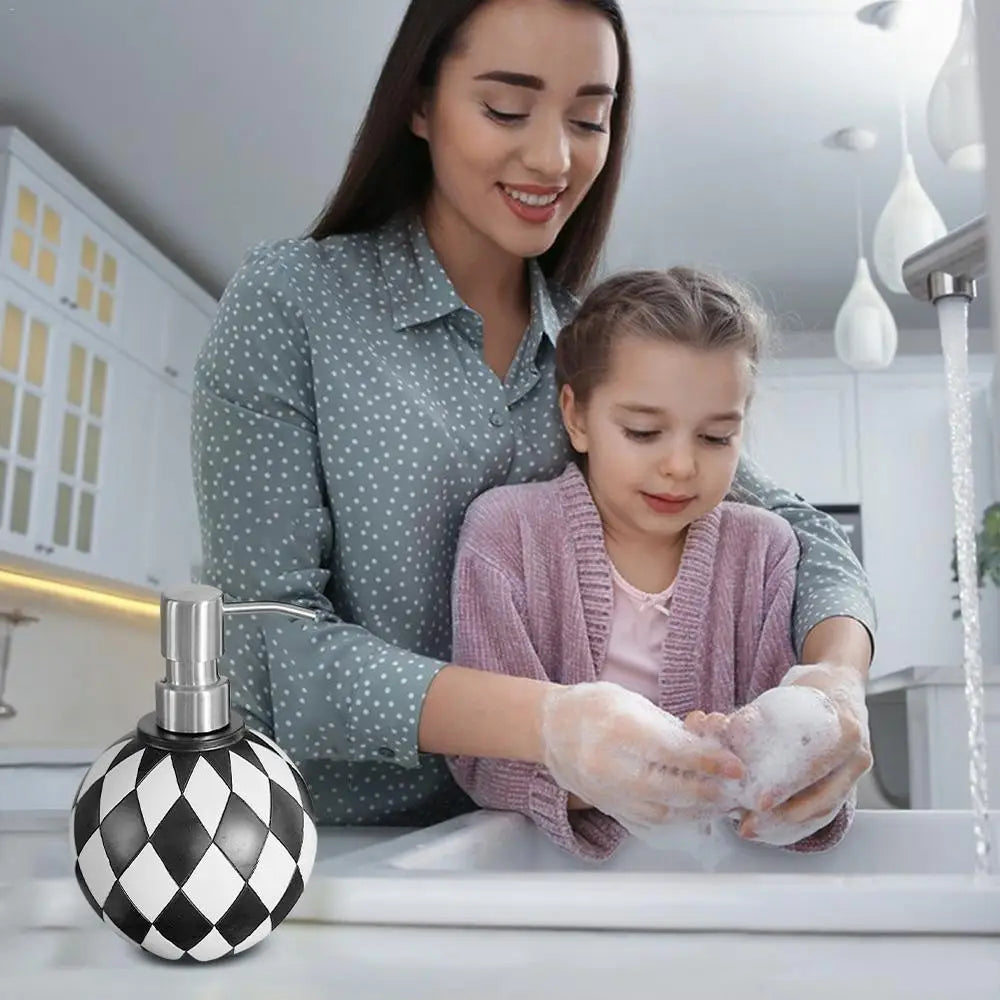 Bathroom Soap Dispenser Modern Chessboard Style