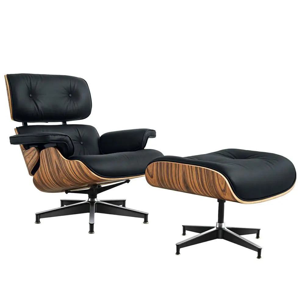 Leather Lounge Chair with ottoman