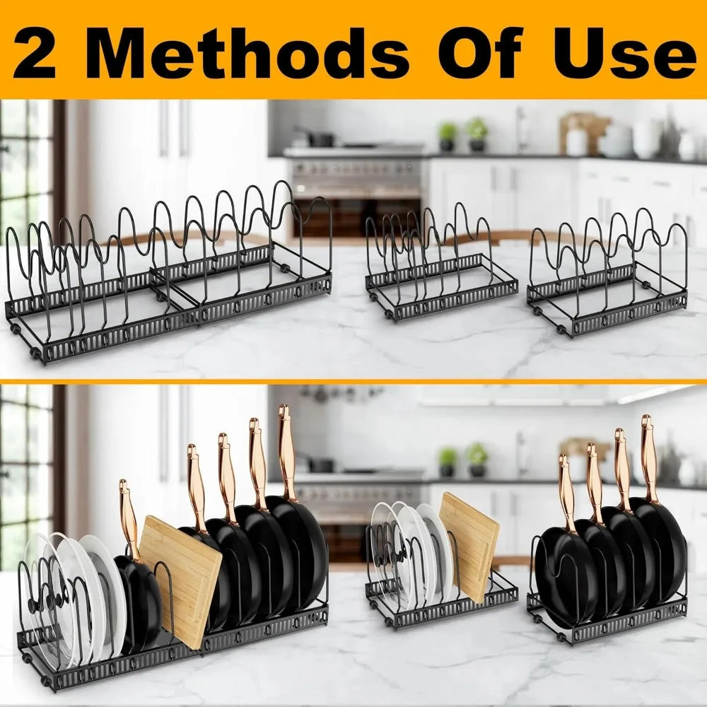2Pack expandable Pots and Pans Rack Organizer