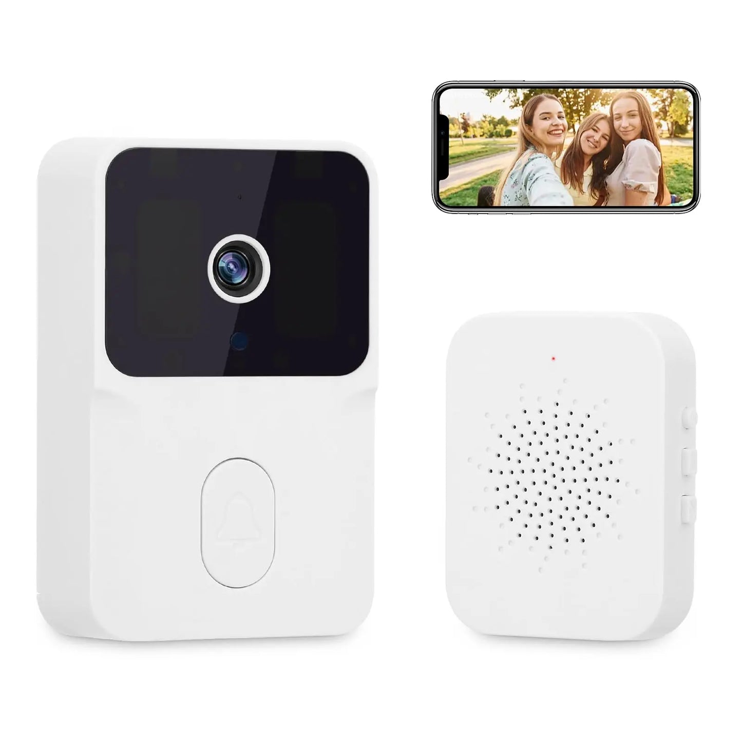 Doorbell Smart Home Door Bell Wireless Rechargeable Battery Outdoor HD Camera Two Way Audio Visual phone
