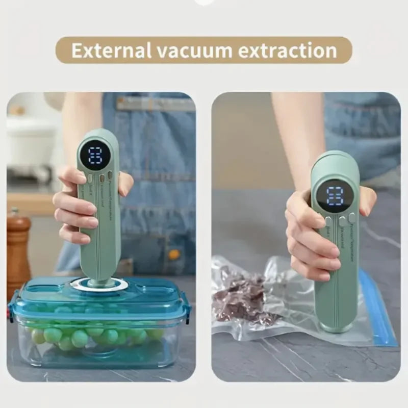 Compact Automatic Vacuum Sealer for Snacks, Meat, Fruits, Veggies