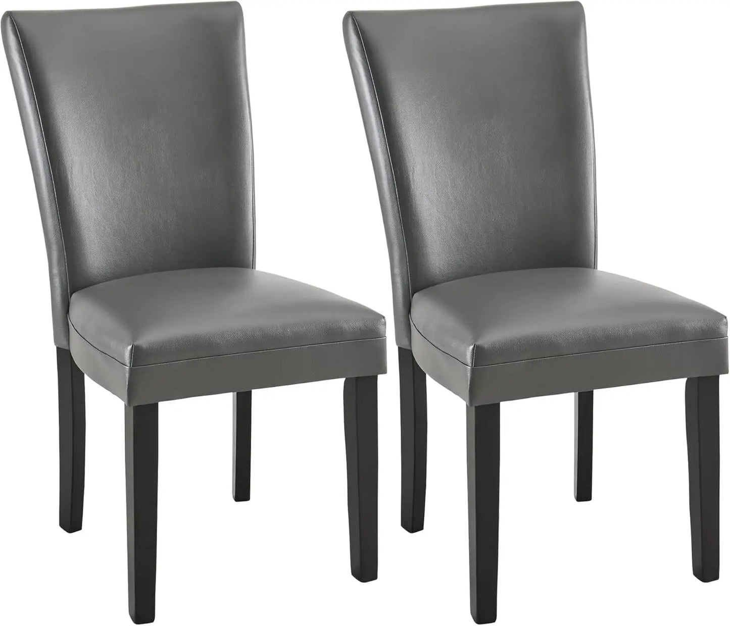 Set of 2 Faux Leather Upholstered Side Chairs w/Solid Wood Legs