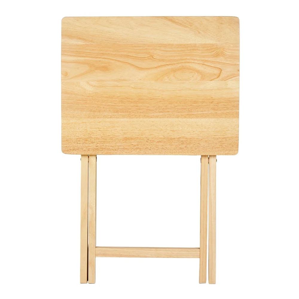 Indoor Folding TV Tray Table Portable Lightweight Solid Rubberwood