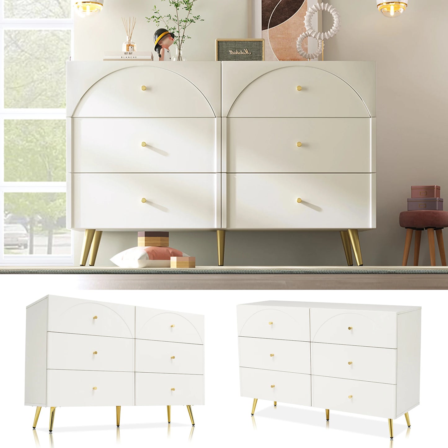 metal foot 2, 4, or 6 drawer cabinet