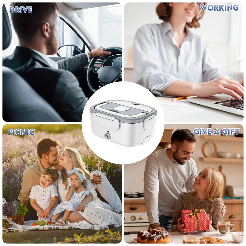 65W 1.5L Electric Lunch Box Food Warmer for Car Or Home \