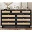 9 Drawer Dresser with Natural Rattan Drawers