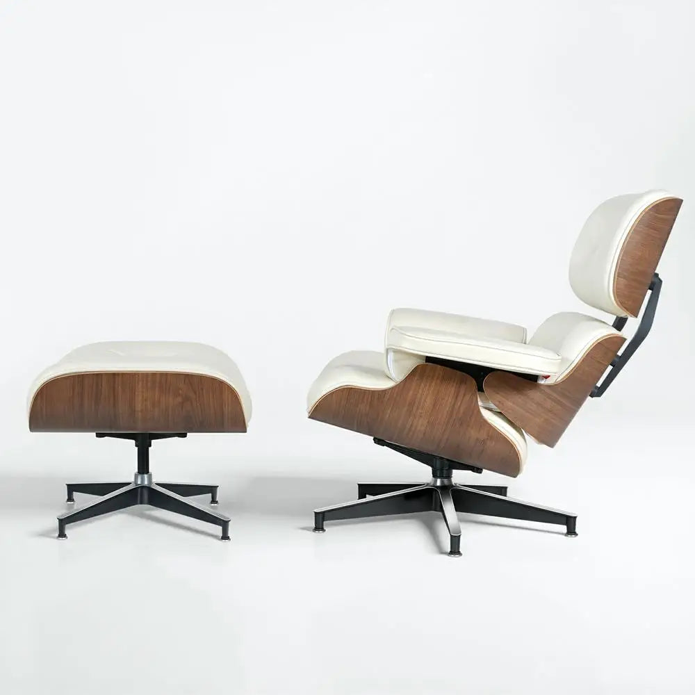Leather Lounge Chair with ottoman