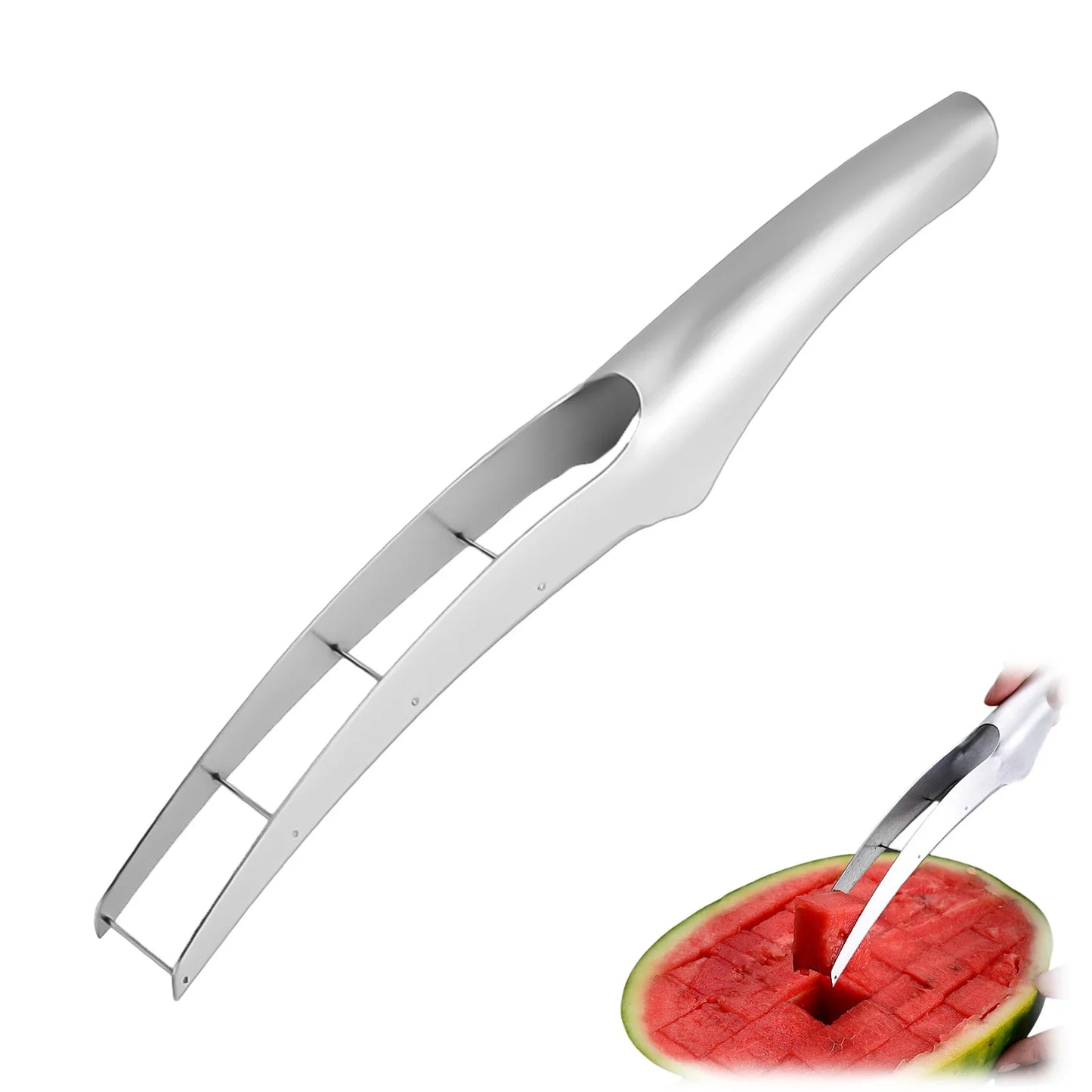 Stainless Steel Watermelon Cutter Summer Watermelon Slicer Without Dirty Hands Multi Functional Slicer For Melon Kitchen Tools