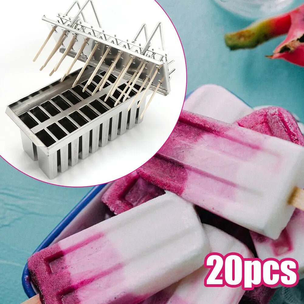 Stainless Steel Ice Pop Mold, Makes 10/20/30 Pops