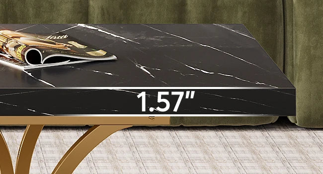 47.24-inch 2-Tier Faux Marble Wood Coffee Table