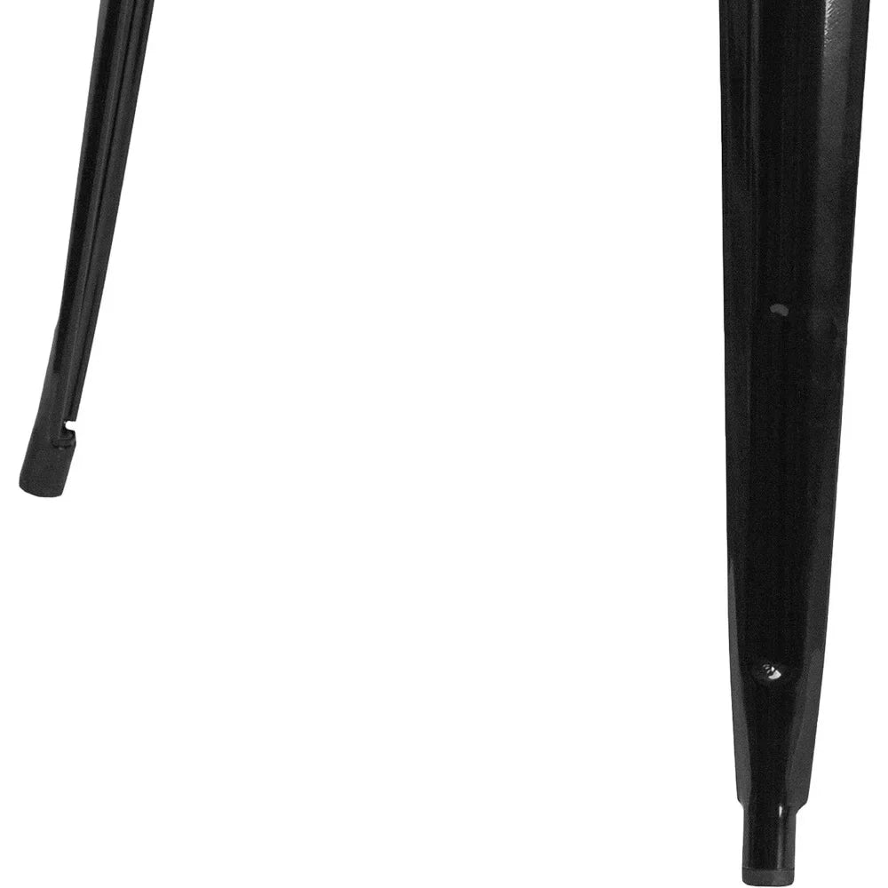 31.75" Square Black Metal Indoor-Outdoor Table