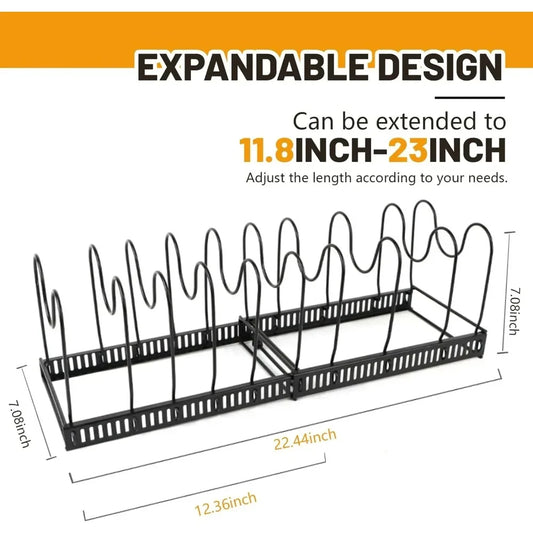 2Pack expandable Pots and Pans Rack Organizer