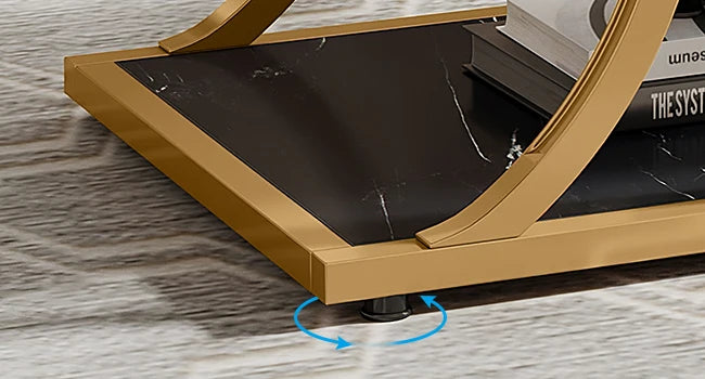 47.24-inch 2-Tier Faux Marble Wood Coffee Table