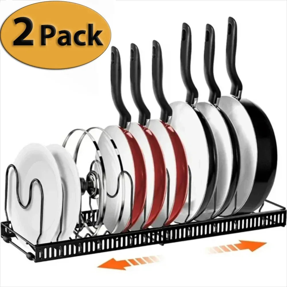2Pack expandable Pots and Pans Rack Organizer