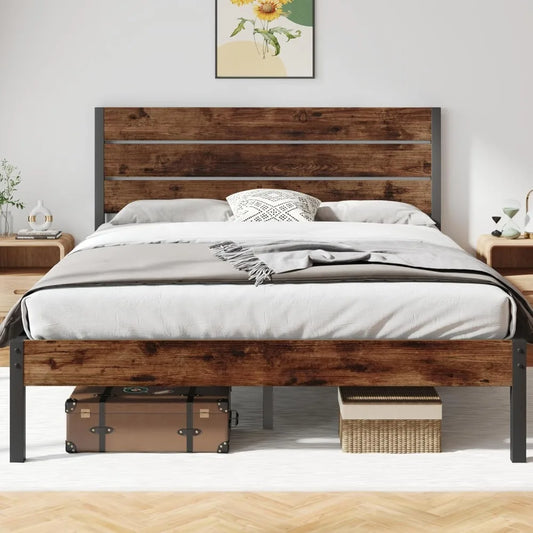 All-Metal Bed Frame with Headboard & Footboard - Under Bed Storage, No Box Spring Needed | Easy Assembly