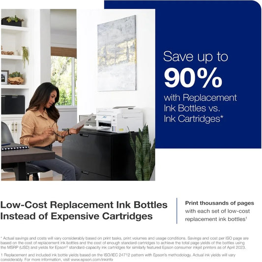 EcoTank ET-4800 Wireless All-in-One Cartridge-Free Supertank Printer with Scanner, Copier, Fax,