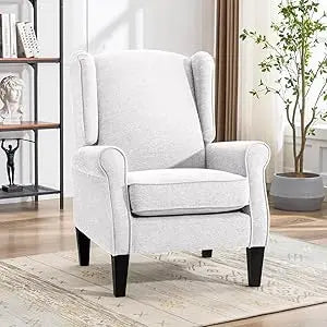 Chenille Fabric Armchair with High Resilience Sponge & Sturdy Legs