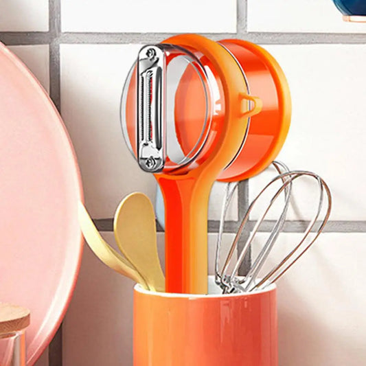 Fruit Peeler With Container Double-Sided Stainless Steel Cutter