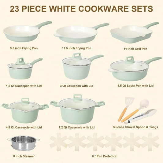 23pcs Pots and Pans Set Non Stick, Kitchen Cookware Set