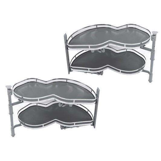 Blind Corner Cabinet Tray 2 Tier Height Adjustable Strong Load Bearing Cabinet Swing Pull Out Organizer Swing Pull Out Organizer