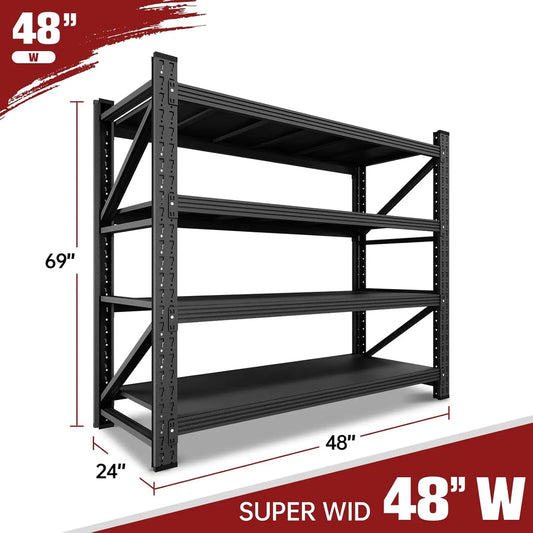 3000LBS 48" W Garage Shelving Heavy Duty Metal Adjustable Garage Shelves