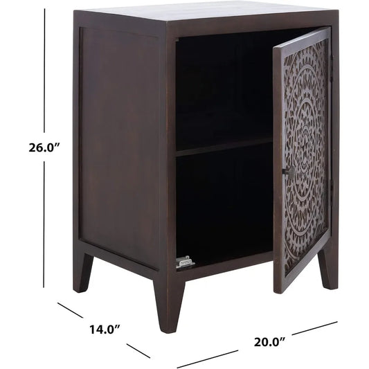 1-door Carved Mandala Nightstand