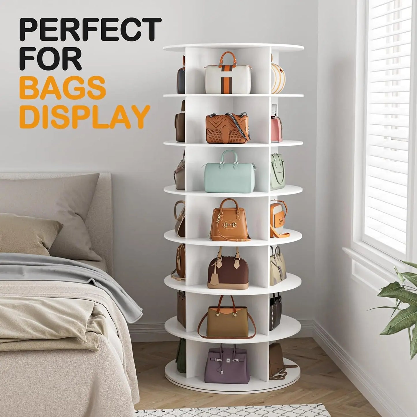 Rotating Shoe Rack Tower 7 Tier Organizer
