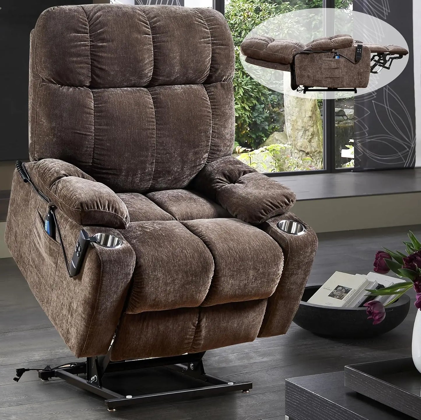 Infinite Position Soft Fabric Power Electric Recliner