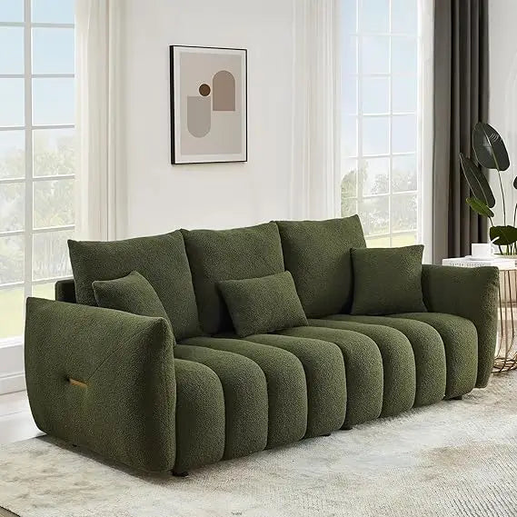 82" Upholstered 3-Seat Boucle Couch