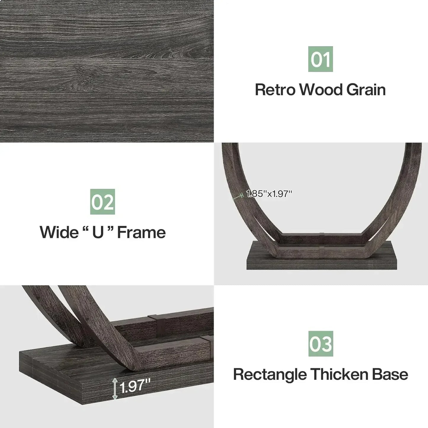 63-Inch Skinny Console Table with Geometric Base