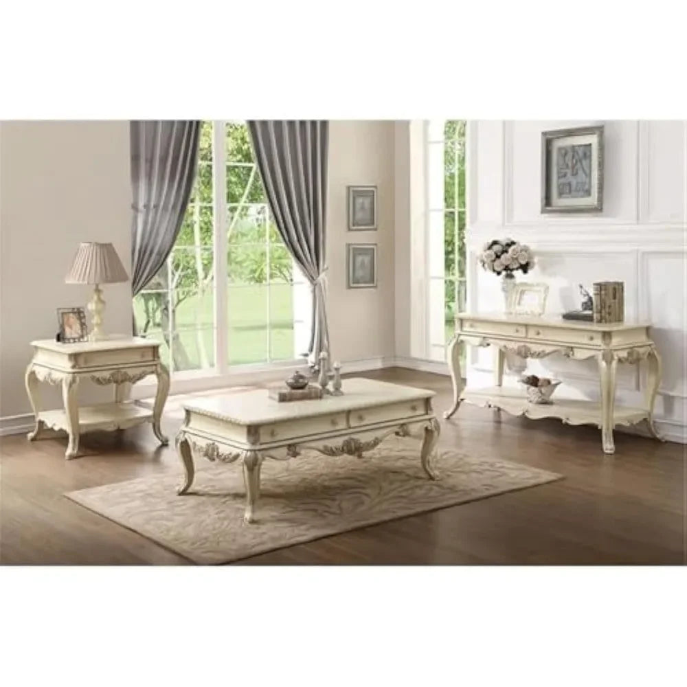 1 Drawer Wooden End Table with Bottom Shelf