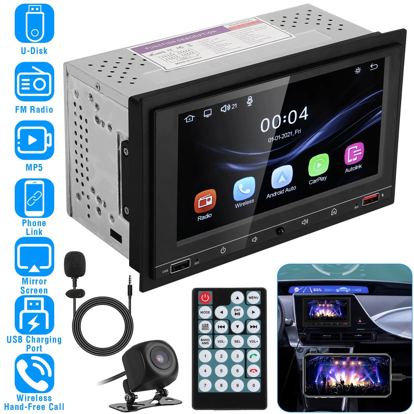 Universal Wireless Car MP5 Player