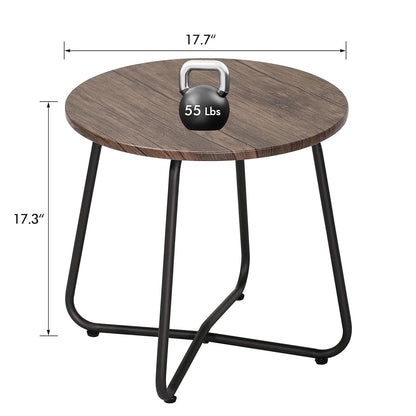 Set of 2 Small Round Anti-Rust Metal Side Tables