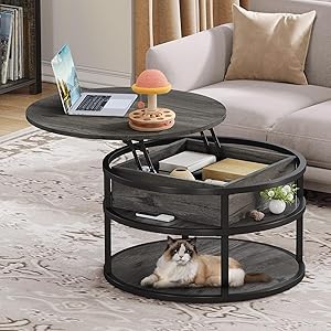 Round Lift Top Coffee Table With Storage
