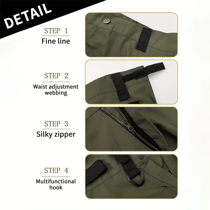 2Pcs  Men's Tactical Cargo Trousers, Waterproof, Multi-pocket, Wear-Resistant