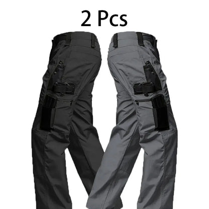 2Pcs Men Tactical Pants, Multiple Pockets
