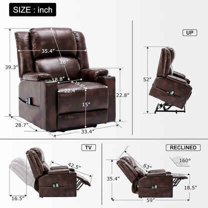 Power Lift Recliner with Heat and Massage, and Cup Holder