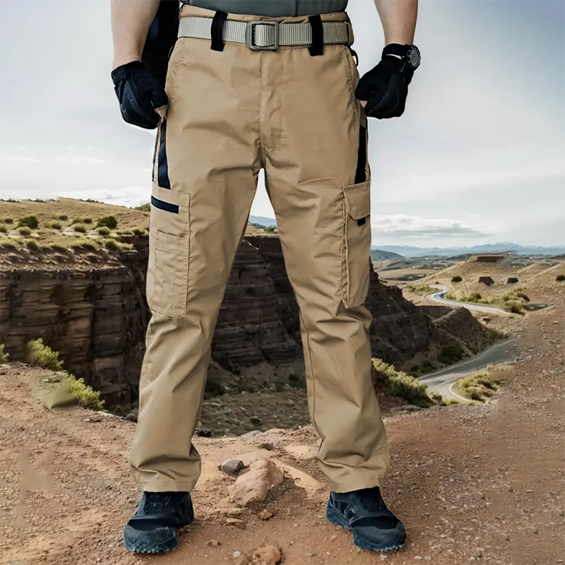 2Pcs  Men's Tactical Cargo Trousers, Waterproof, Multi-pocket, Wear-Resistant
