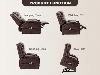 Power Lift Recliner with Heat and Massage, and Cup Holder