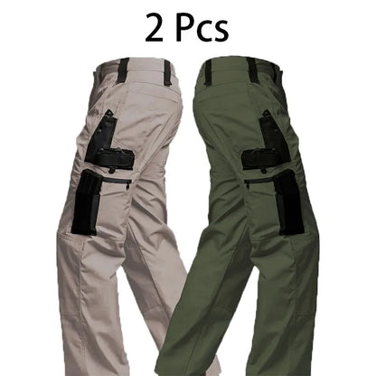 2Pcs Men Tactical Pants, Multiple Pockets