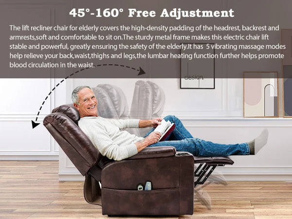 Power Lift Recliner with Heat and Massage, and Cup Holder