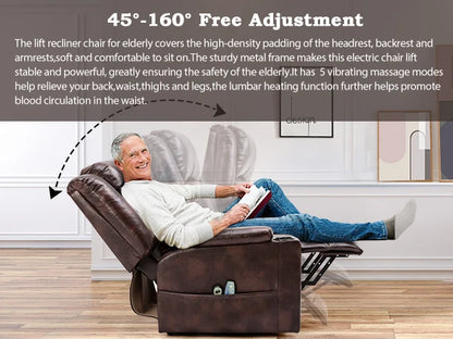 Power Lift Recliner with Heat and Massage, and Cup Holder