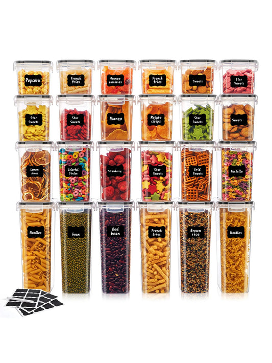 24pcs New Kitchen Sealed Storage Box Set Dry Food Storage