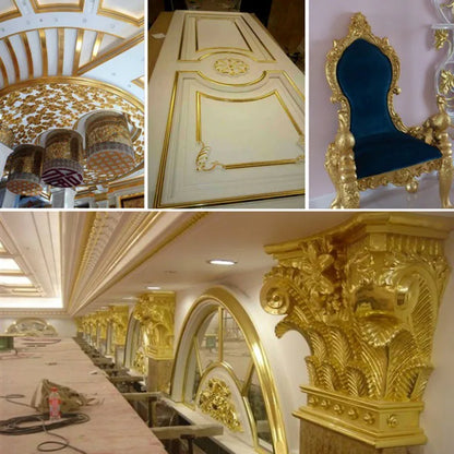 9x9cm 100 Sheets Practical K Pure Shiny Gold Leaf for Gilding Funiture Lines Wall Crafts Handicrafts