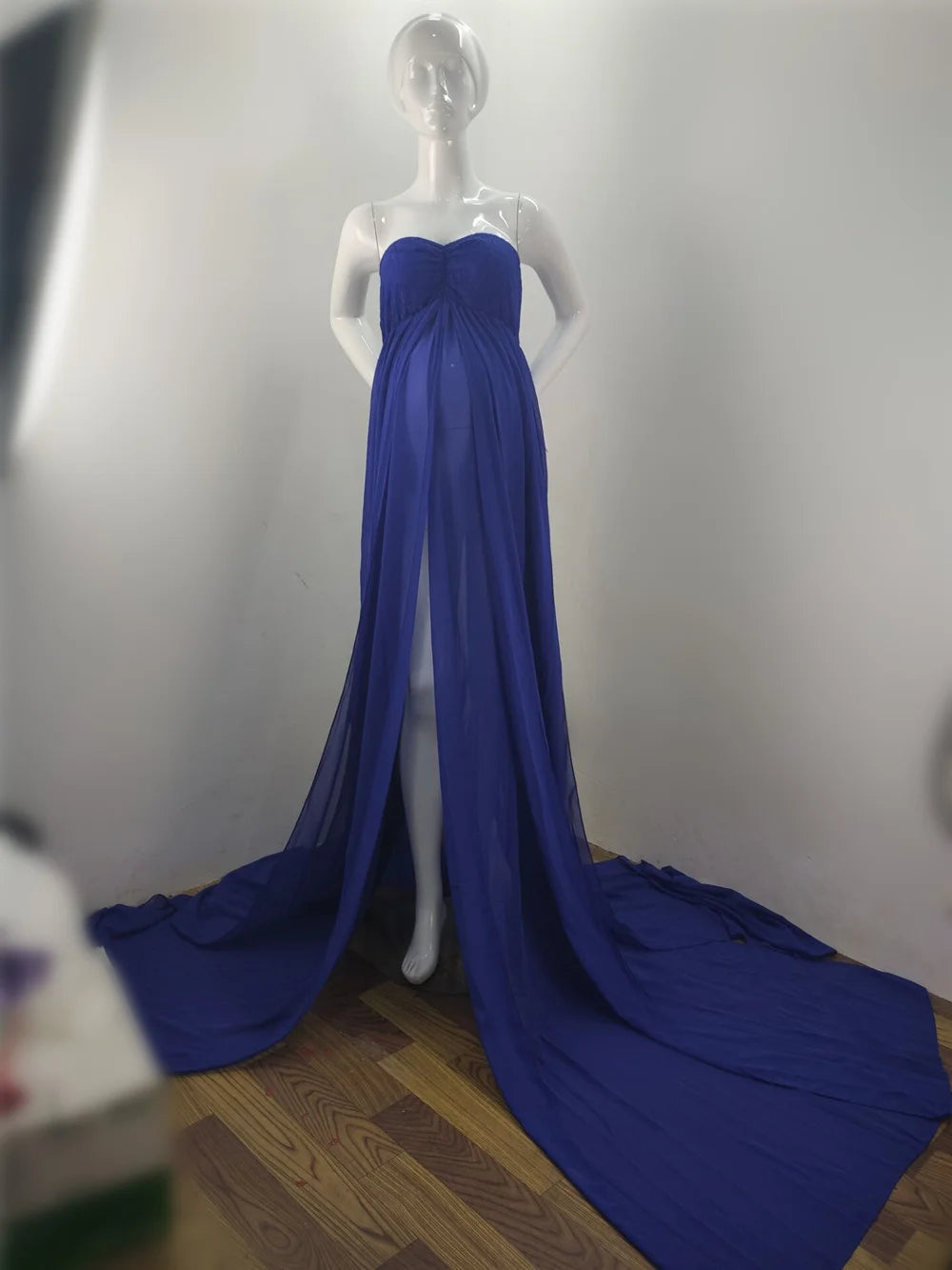 Chiffon Lace Maternity Dresses For Photo Shoot, Sexy Split Front