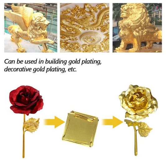 9x9cm 100 Sheets Practical K Pure Shiny Gold Leaf for Gilding Funiture Lines Wall Crafts Handicrafts