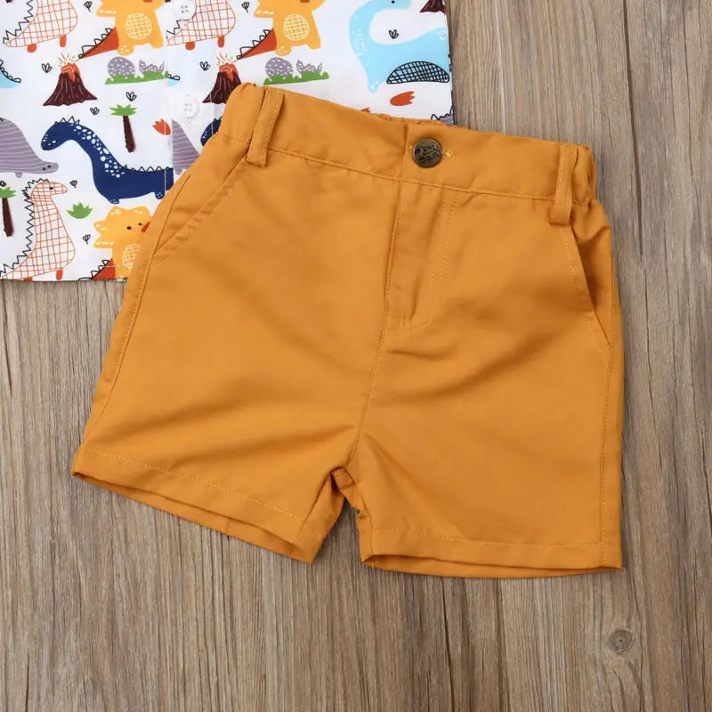 2PC 2T-6T Boys Summer Tops, T-shirt Dinosaur, Shorts