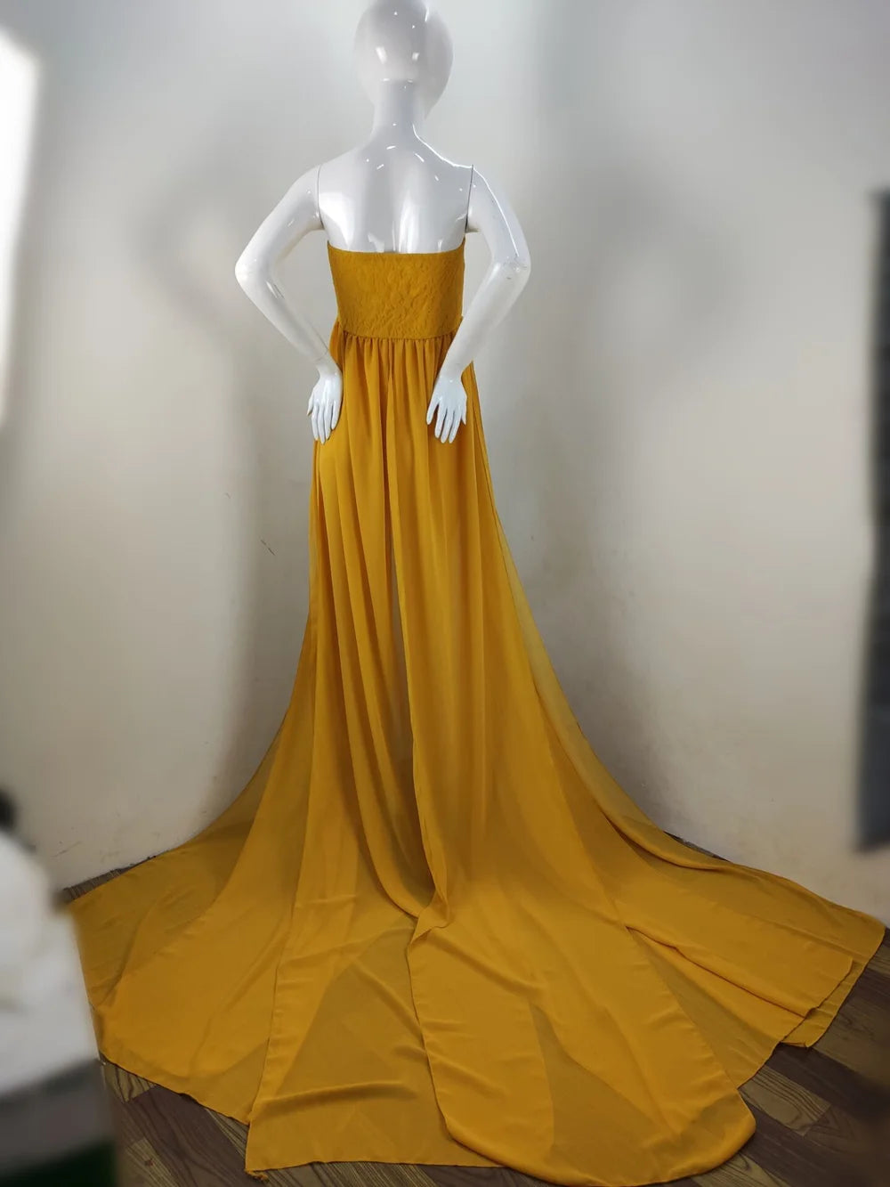 Chiffon Lace Maternity Dresses For Photo Shoot, Sexy Split Front