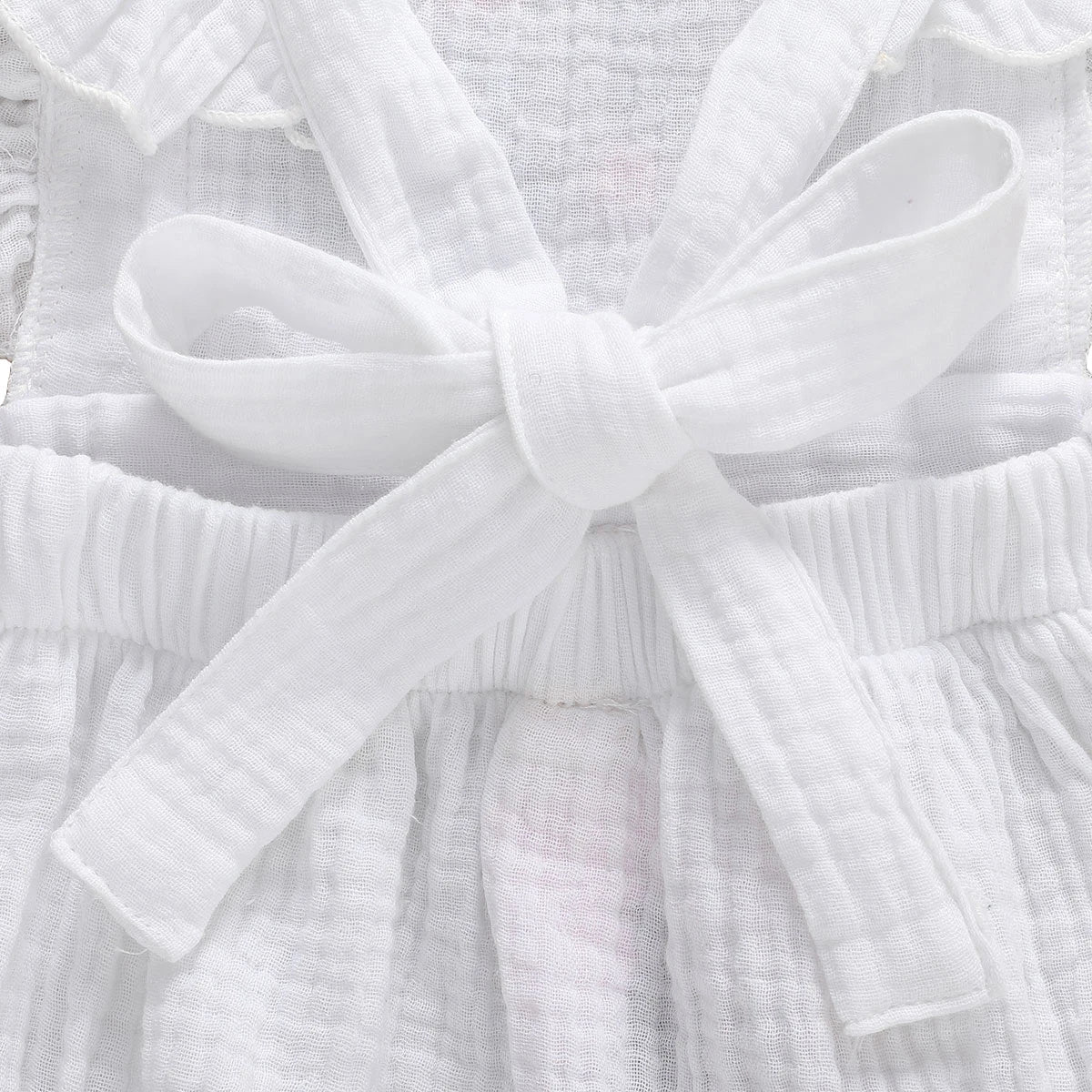 6-24MO Baby Girls Flowers Print Ruffles Short Sleeve Cotton Backless
