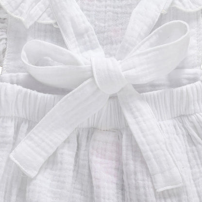 6-24MO Baby Girls Flowers Print Ruffles Short Sleeve Cotton Backless